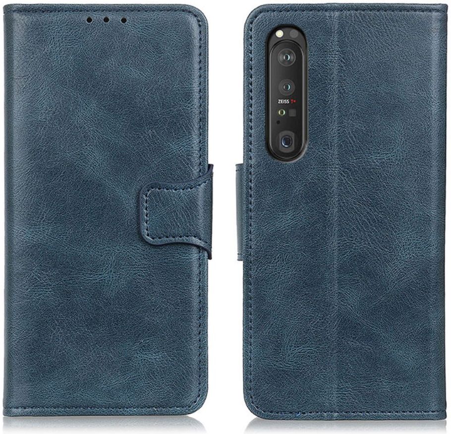 Sony Xperia 1 III Hoesje Portemonnee Book Case Kunstleer Blauw afbeelding 6