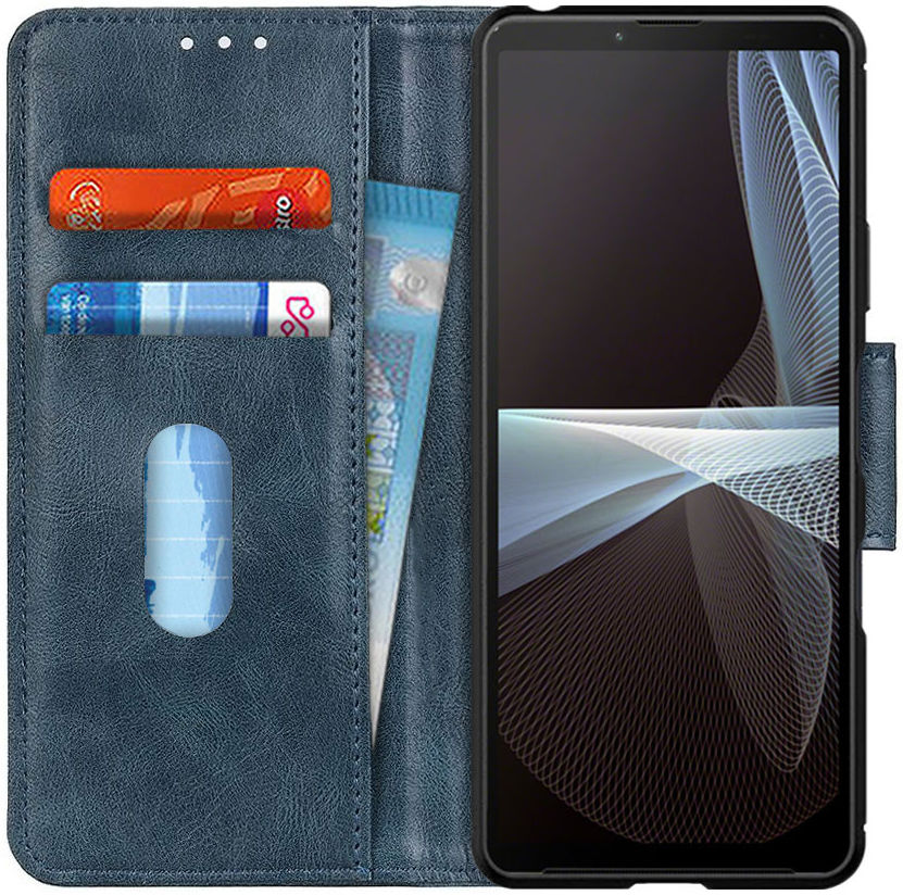 Sony Xperia 10 III Hoesje Portemonnee Book Case Kunstleer Blauw afbeelding 1