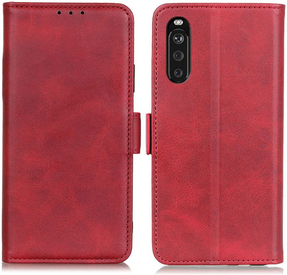 Sony Xperia 10 III Hoesje Portemonnee Kunstleer Book Case Rood afbeelding 7