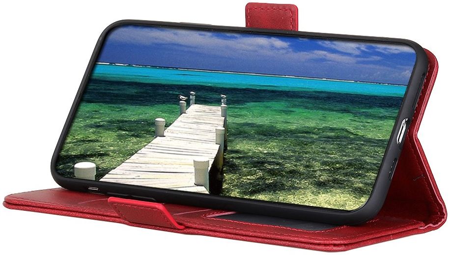 Sony Xperia 10 III Hoesje Portemonnee Kunstleer Book Case Rood afbeelding 4