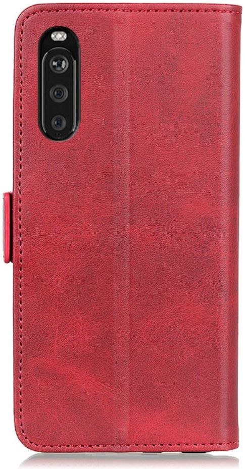 Sony Xperia 10 III Hoesje Portemonnee Kunstleer Book Case Rood afbeelding 2