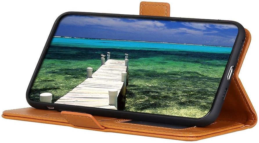 Sony Xperia 10 III Hoesje Portemonnee Kunstleer Book Case Lichtbruin afbeelding 5