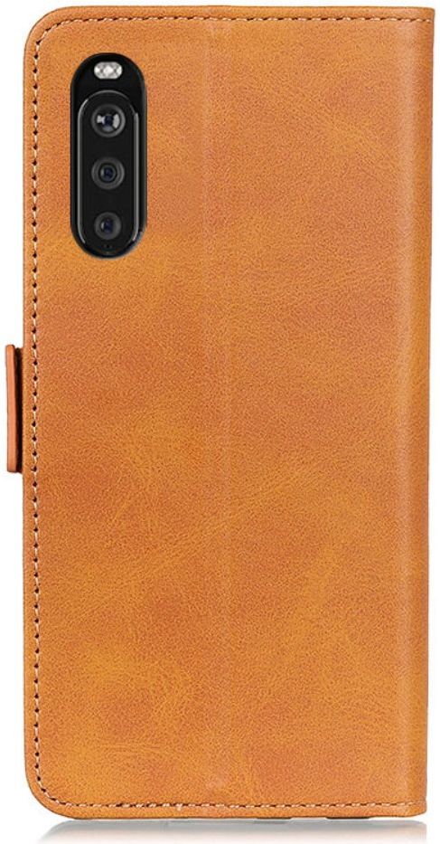 Sony Xperia 10 III Hoesje Portemonnee Kunstleer Book Case Lichtbruin afbeelding 2
