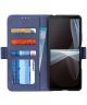 Sony Xperia 10 III Hoesje Portemonnee Kunstleer Book Case Blauw