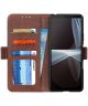 Sony Xperia 10 III Hoesje Portemonnee Kunstleer Book Case Bruin