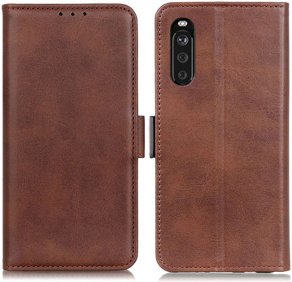 Sony Xperia 10 III Hoesje Portemonnee Kunstleer Book Case Bruin afbeelding 7
