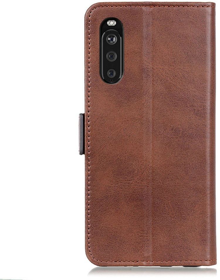 Sony Xperia 10 III Hoesje Portemonnee Kunstleer Book Case Bruin afbeelding 2