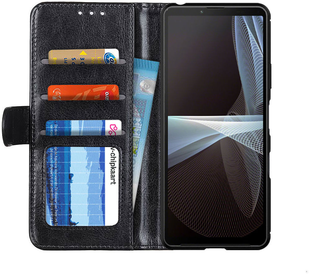 Sony Xperia 10 III Hoesje Portemonnee Wallet Book Case Zwart afbeelding 1