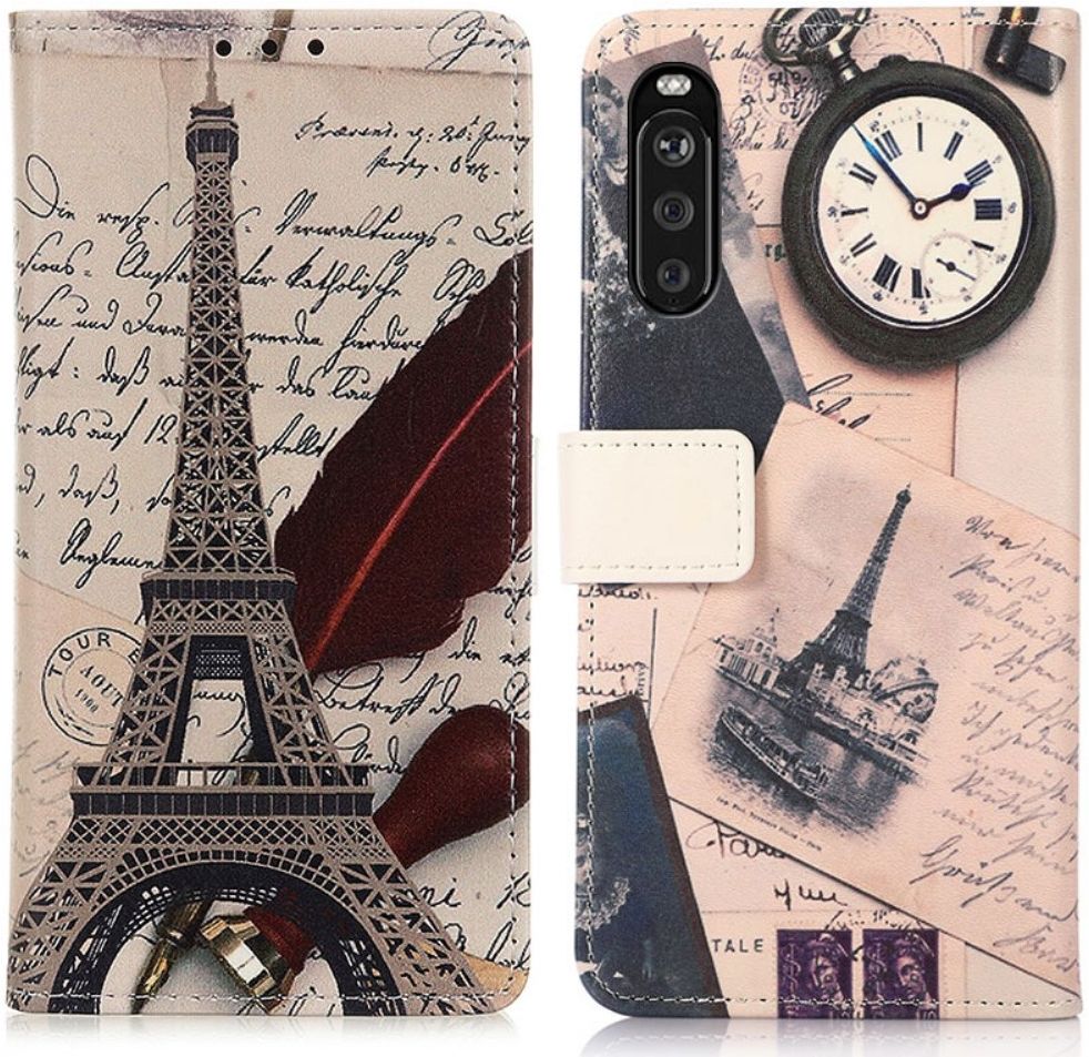 Sony Xperia 10 III Hoesje Portemonnee Book Case met Eiffeltoren Print afbeelding 7
