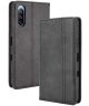 Sony Xperia 10 III Hoesje Book Case Vintage Portemonnee Zwart