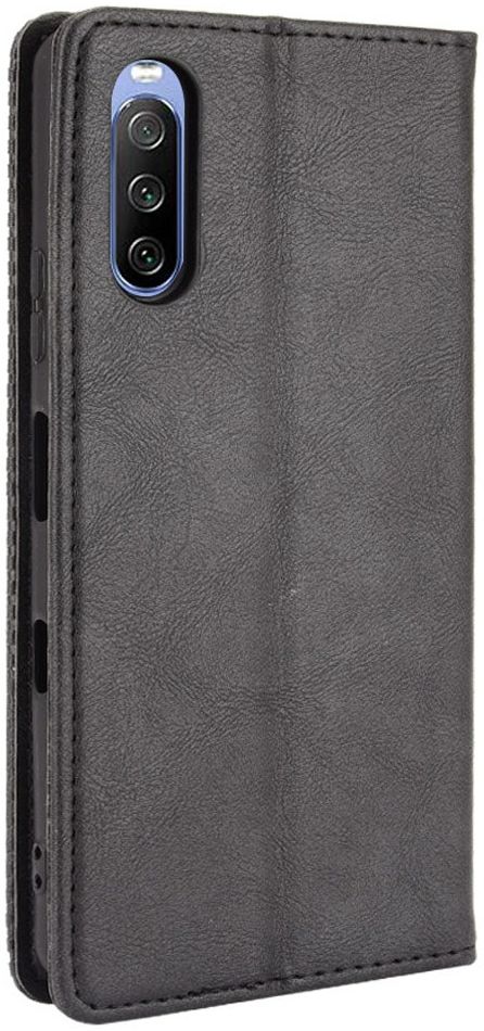 Sony Xperia 10 III Hoesje Book Case Vintage Portemonnee Zwart afbeelding 3