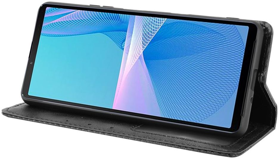 Sony Xperia 10 III Hoesje Book Case Vintage Portemonnee Zwart afbeelding 5