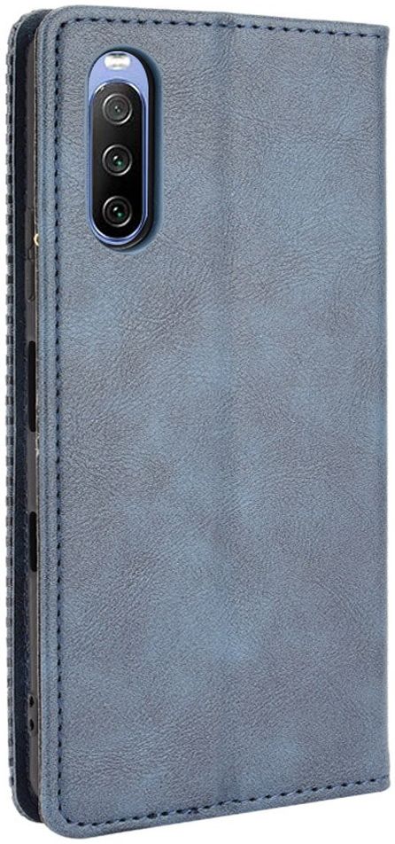 Sony Xperia 10 III Hoesje Book Case Vintage Portemonnee Blauw afbeelding 3
