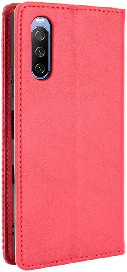 Sony Xperia 10 III Hoesje Book Case Vintage Portemonnee Rood afbeelding 3