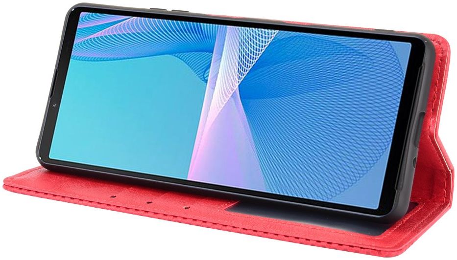 Sony Xperia 10 III Hoesje Book Case Vintage Portemonnee Rood afbeelding 5