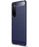 Sony Xperia 1 III Hoesje Geborsteld TPU Flexibele Back Cover Blauw