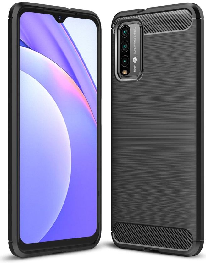 Xiaomi Redmi 9T Hoesje Geborsteld TPU Flexibele Back Cover Zwart afbeelding 11