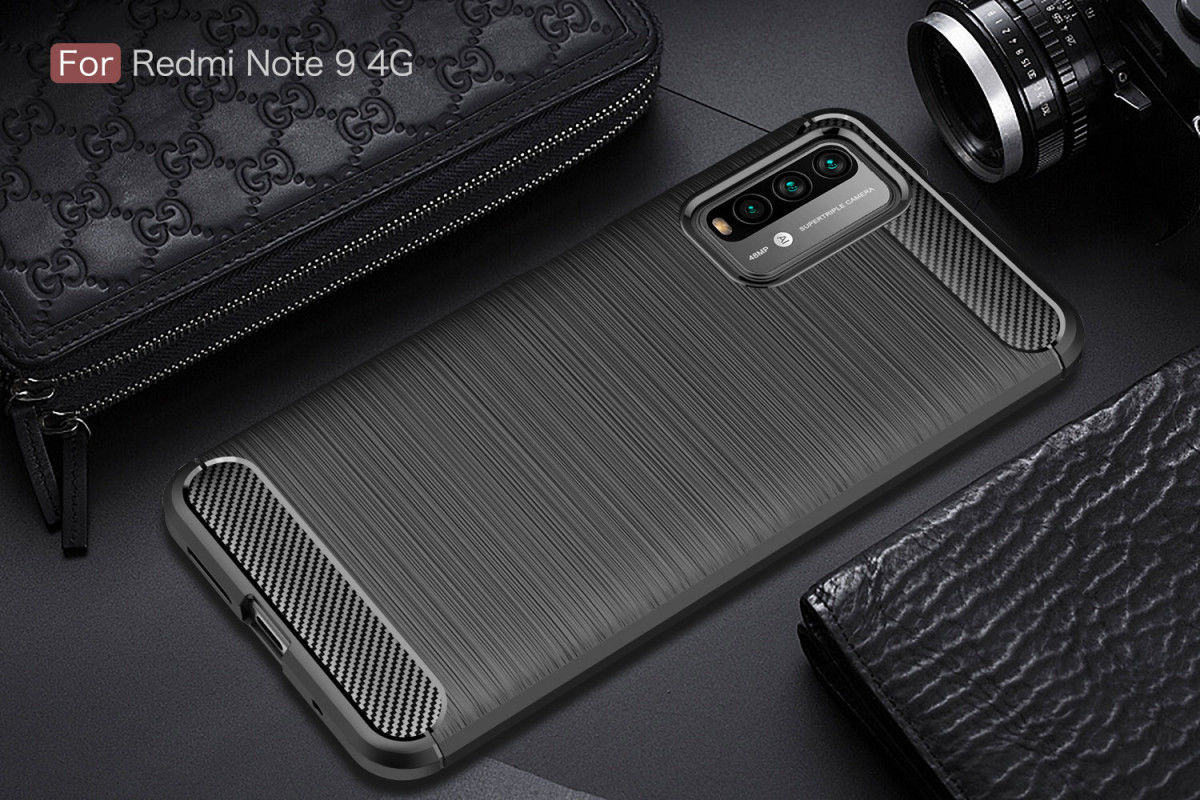 Xiaomi Redmi 9T Hoesje Geborsteld TPU Flexibele Back Cover Zwart afbeelding 4
