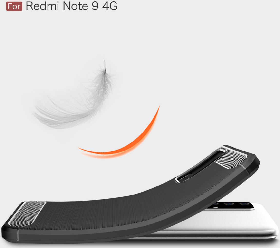 Xiaomi Redmi 9T Hoesje Geborsteld TPU Flexibele Back Cover Zwart afbeelding 5