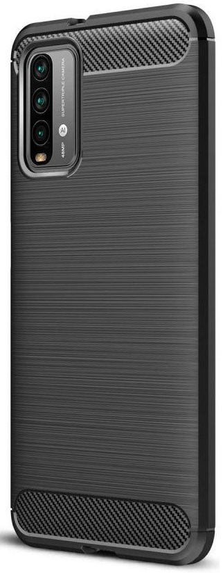 Xiaomi Redmi 9T Hoesje Geborsteld TPU Flexibele Back Cover Zwart afbeelding 1