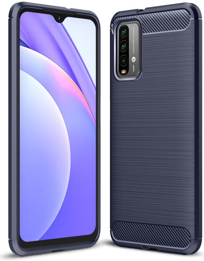 Xiaomi Redmi 9T Hoesje Geborsteld TPU Flexibele Back Cover Blauw afbeelding 5