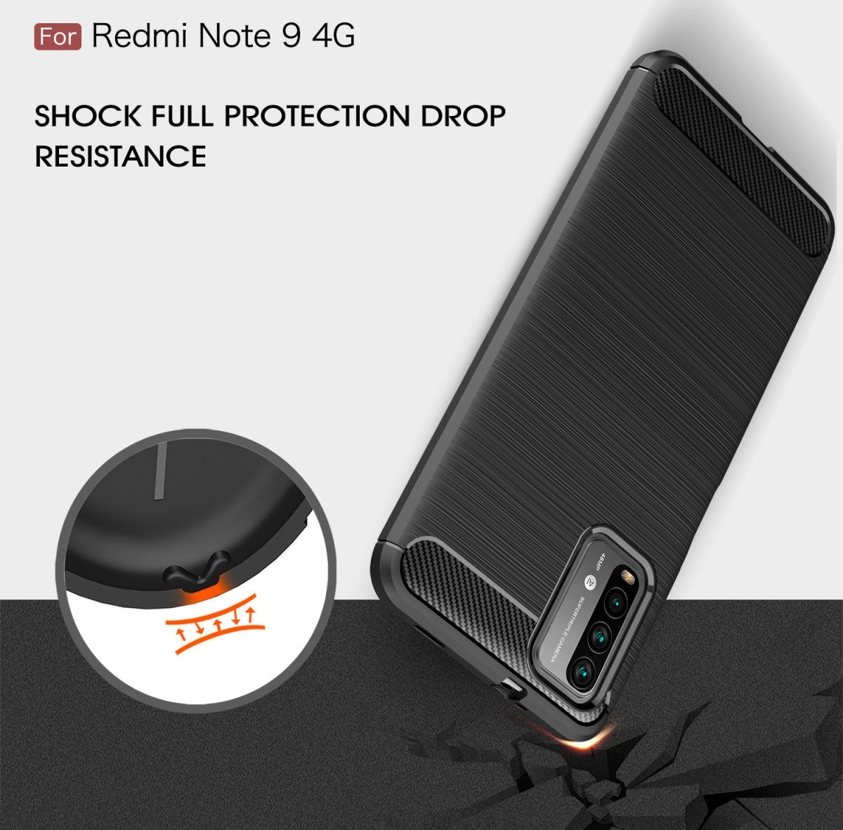Xiaomi Redmi 9T Hoesje Geborsteld TPU Flexibele Back Cover Blauw afbeelding 10
