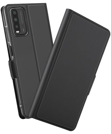 Xiaomi Redmi 9T Hoesje Portemonnee Book Case Kunstleer Zwart Hoesjes