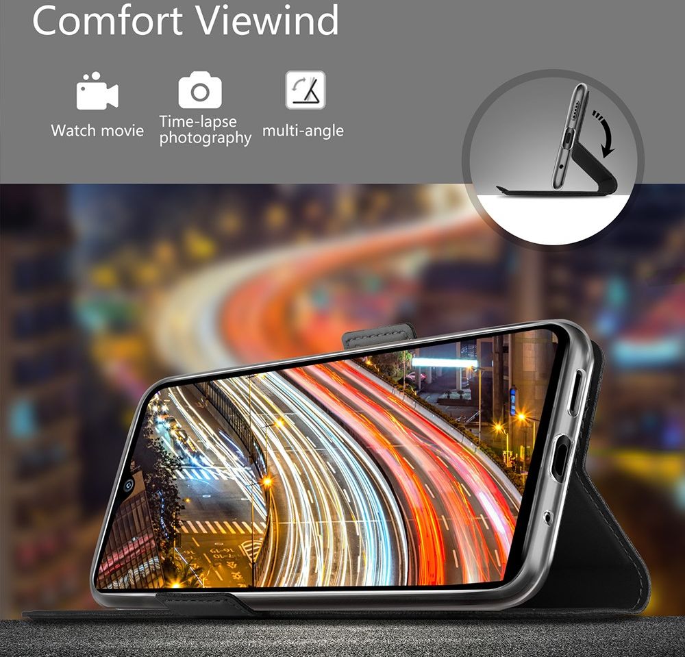 Xiaomi Redmi 9T Hoesje Portemonnee Book Case Kunstleer Zwart afbeelding 10