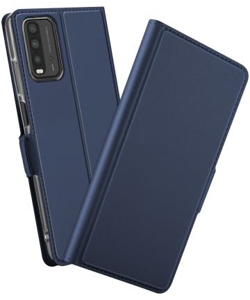 Xiaomi Redmi 9T Hoesje Portemonnee Book Case Kunstleer Blauw Hoesjes