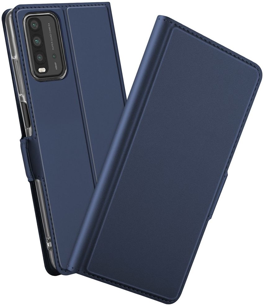 Xiaomi Redmi 9T Hoesje Portemonnee Book Case Kunstleer Blauw afbeelding 1