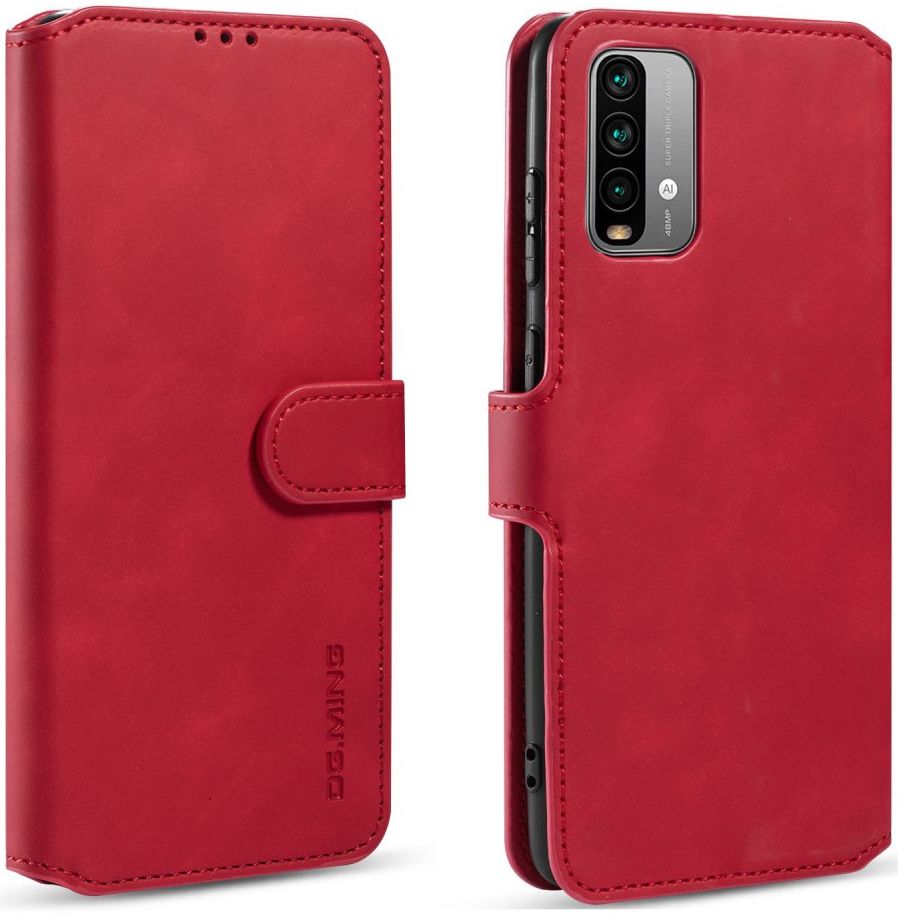 Xiaomi Redmi 9T Hoesje Retro Wallet Book Case Rood afbeelding 4