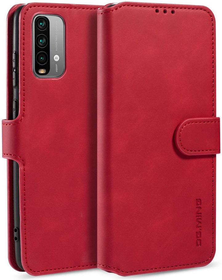 Xiaomi Redmi 9T Hoesje Retro Wallet Book Case Rood afbeelding 2