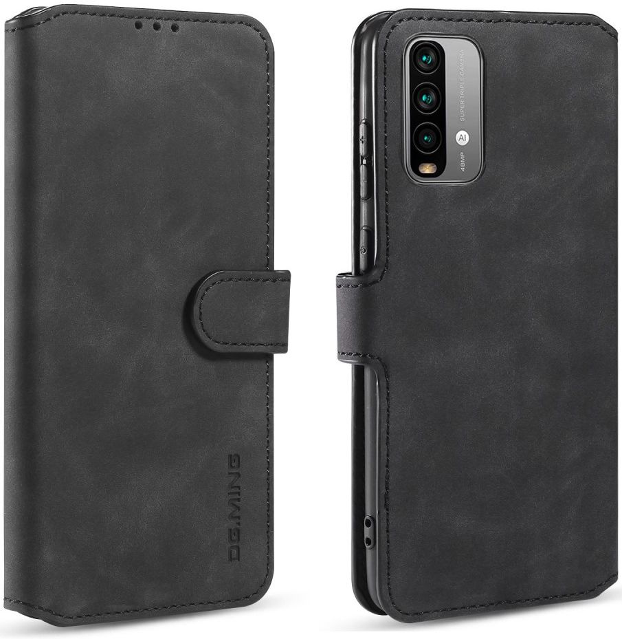 Xiaomi Redmi 9T Hoesje Retro Wallet Book Case Zwart afbeelding 4