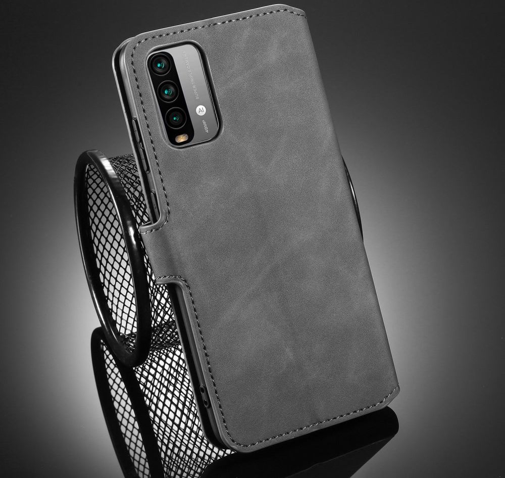 Xiaomi Redmi 9T Hoesje Retro Wallet Book Case Grijs afbeelding 9