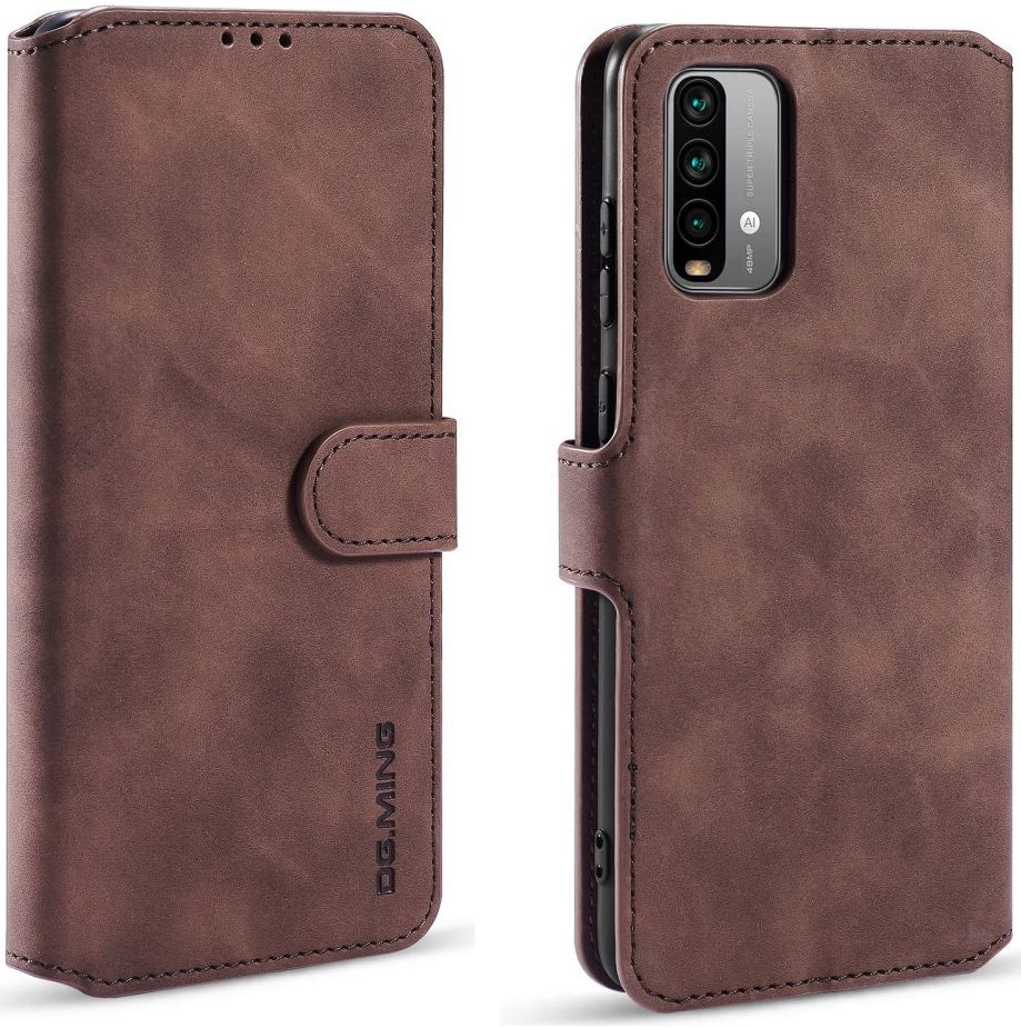 Xiaomi Redmi 9T Hoesje Retro Wallet Book Case Coffee afbeelding 4