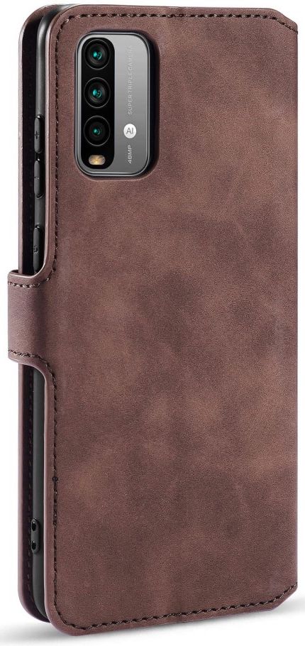 Xiaomi Redmi 9T Hoesje Retro Wallet Book Case Coffee afbeelding 5