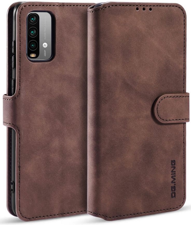 Xiaomi Redmi 9T Hoesje Retro Wallet Book Case Coffee afbeelding 2