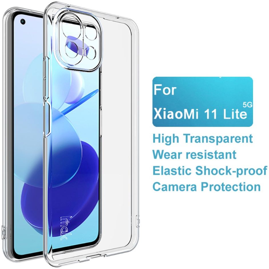 IMAK Xiaomi Mi 11 Lite 4G/5G (NE) Hoesje Flexibel Dun TPU Transparant afbeelding 6