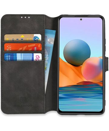 Xiaomi Redmi Note 10 Pro Hoesje Retro Wallet Book Case Zwart Hoesjes