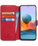 Xiaomi Redmi Note 10 Pro Hoesje Retro Wallet Book Case Rood