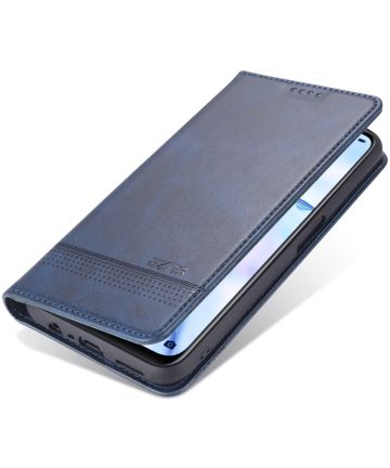 AZNS Oppo A74 5G Hoesje Portemonnee Book Case Kunstleer Blauw Hoesjes
