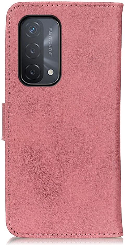 Oppo A54 5G / A74 5G Hoesje Portemonnee met Drukknoop Sluiting Roze afbeelding 6