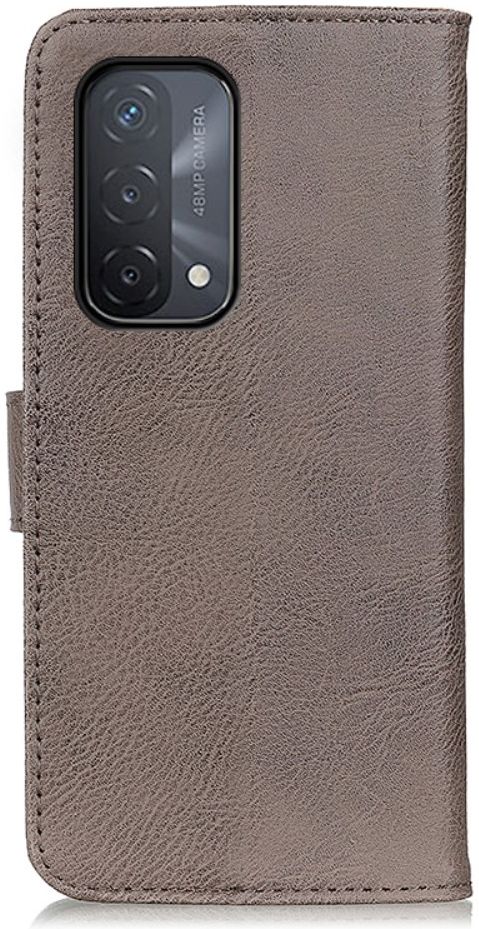 Oppo A54 5G / A74 5G Hoesje Portemonnee met Drukknoop Sluiting Grijs afbeelding 6