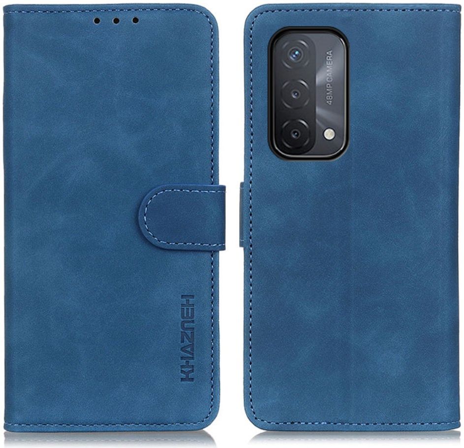KHAZNEH Oppo A54 5G / A74 5G Hoesje Retro Wallet Book Case Blauw afbeelding 8