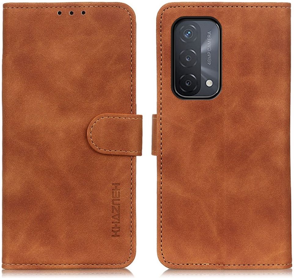 KHAZNEH Oppo A54 5G / A74 5G Hoesje Retro Wallet Book Case Bruin afbeelding 5