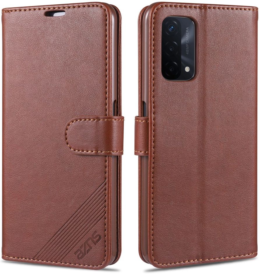 AZNS Oppo A74 5G Hoesje Portemonnee Book Case Bruin afbeelding 8