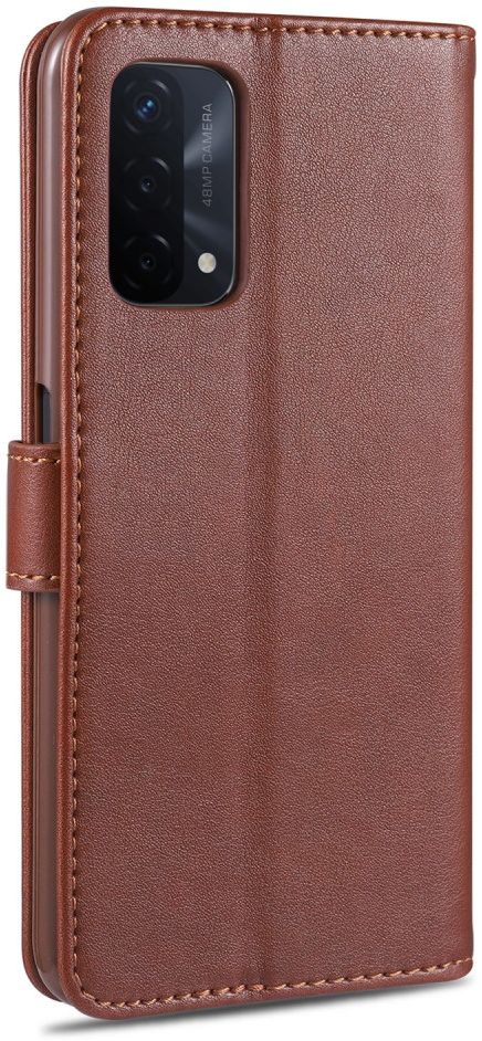 AZNS Oppo A74 5G Hoesje Portemonnee Book Case Bruin afbeelding 4