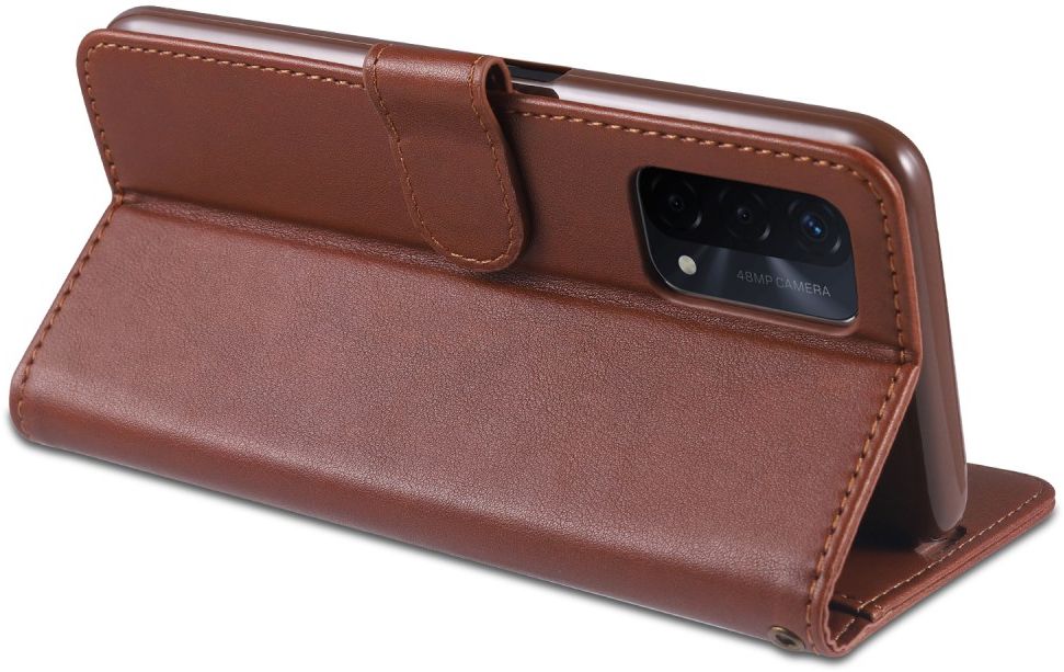 AZNS Oppo A74 5G Hoesje Portemonnee Book Case Bruin afbeelding 6