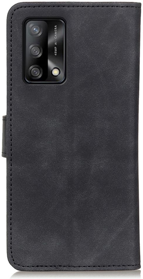 KHAZNEH Oppo A74 4G Hoesje Hoesje Retro Wallet Book Case Zwart afbeelding 3