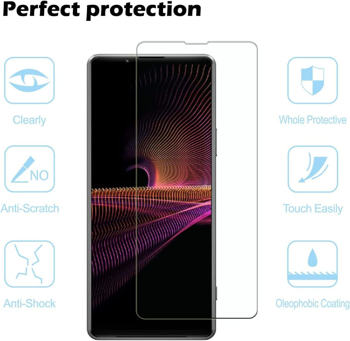Sony Xperia 1 III Screen Protector Ultra Clear Display Folie afbeelding 2